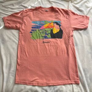 vintage peach/coral Sunshine Apparel Florida toucan tourist tshirt graphic tee
